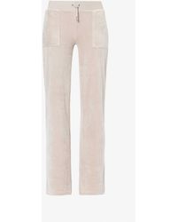 Juicy Couture - Del Ray Straight-leg Mid-rise Velour Trousers X - Lyst