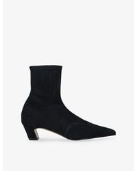 KHAITE - Nevada 40 Suede Heeled Ankle Boots - Lyst