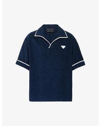 Prada - Short-sleeved Brand-plaque Oversized-fit Cotton Shirt X - Lyst