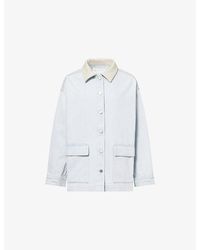 Agolde - X Maria Mcmanus Leather-Trim Oversized Denim Jacket - Lyst