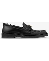 Jimmy Choo - Addie Logo-plaque Leather Loafers - Lyst