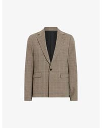 AllSaints - Maffrett Check-pattern Cotton-blend Blazer - Lyst