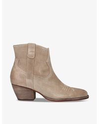 Dolce Vita - Silma Contrast-stitch Suede Heeled Ankle Boots - Lyst