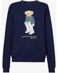 Polo Ralph Lauren - Cruise Vy Polo Bear-intarsia Cotton-blend Sweatshirt - Lyst