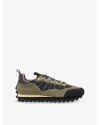 AllSaints - Nevis Suede And Woven Low-Top Trainers - Lyst
