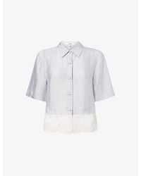 FRAME - The Stripe Lace Silk Shirt - Lyst