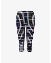 Peachy Den - Cindy Check Stretch-Woven Capri Trousers - Lyst