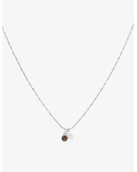Astrid & Miyu - Charm 14Ct- Lab-Grown Diamond And Smokey Quartz Pendant Necklace - Lyst