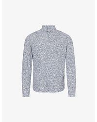 IKKS - Floral-print Slim-fit Cotton Shirt X - Lyst