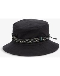 Manastash Logo-embroidered Adjustable Hemp-blend Bucket Hat - Black