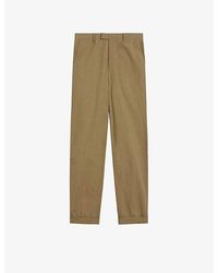 Ted Baker - Slim-fit Straight-leg Cotton And Linen-blend Trousers - Lyst