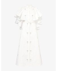 Huishan Zhang - Maira Embellished Woven Midi Dress - Lyst