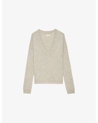 Zadig & Voltaire - Vivi Patch V-Neck Cashmere Jumper - Lyst