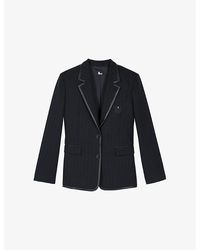 The Kooples - Notched-Lapels Embroidered-Motif Wool-Blend Jacket - Lyst