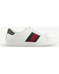 Gucci Ace Webbing Leather Trainers - Multicolour