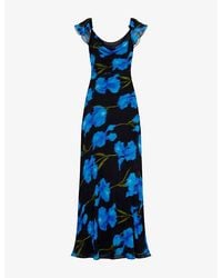 Ro&zo - Imola Floral-Print Cowl-Neck Woven Maxi Dress - Lyst