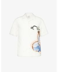 Paul Smith - Orchid Graphic-print Linen And Cotton-blend Shirt - Lyst
