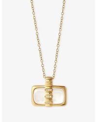 Astley Clarke - Aurora Ridge Landscape 18Ct- Plated Sterling- Mother-Of-Pearl And Sapphire Pendant Necklace - Lyst