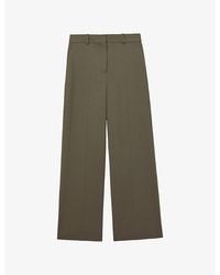 Reiss - Solene Wide-Leg High-Rise Stretch Wool-Blend Trousers - Lyst