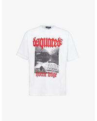 DSquared² - Horror Lodge Graphic-print Relaxed-fit Cotton-jersey T-shirt - Lyst