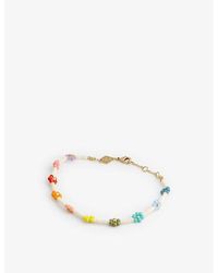 Anni Lu - Flower Power 18ct Yellow Gold-plated Brass And Glass Bead Bracelet - Lyst