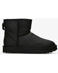UGG - Classic Mini Suede And Shearling Ankle Boots - Lyst