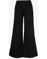 FRAME - Le Palazzo Cropped Wide-leg High-rise Stretch-denim Jeans - Lyst