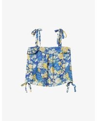Claudie Pierlot - Printed Sleeveless Satin Top - Lyst