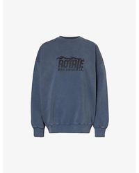 ROTATE SUNDAY - Brand-print Relaxed-fit Organic Cotton-jersey Sweatshirt - Lyst