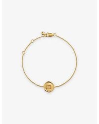 Monica Vinader - Initial M Stamp 18Ct Vermeil Bracelet - Lyst