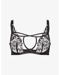 Agent Provocateur - Ozella Plunge Underwired Stretch-Mesh Bra - Lyst