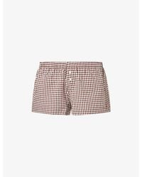 Ru & Rocka - Gaia Gingham Cotton Mini Shorts - Lyst