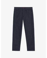 HUGO - Regular-Fit Tapered-Leg Denim Jeans - Lyst