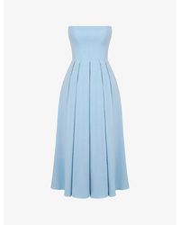 House Of Cb - Audrey Slim-Fit Strapless Cotton-Blend Midi Dress - Lyst