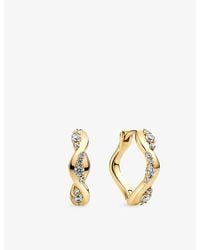 Sif Jakobs - Ellera Waves Altro Creolo 18Ct-Plated 925 Sterling- And Cubic-Zirconia Earrings - Lyst