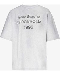 Acne Studios - Exford 1966 Logo-pattern Cotton-jersey T-shirt - Lyst