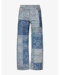 A Bathing Ape - Paisley Pattern Straight-Leg Denim Jeans - Lyst