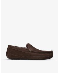 UGG - Ascot Logo-embroidered Suede And Shearling Slippers - Lyst