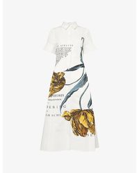 Erdem - Cotton-Blend Printed Midi Shirt Dress - Lyst