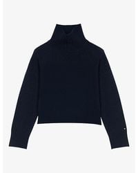 Maje - High-Neck Relaxed-Fit Cashmere-Blend Jumper - Lyst