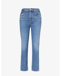 Agolde - Riley High-rise Straight-leg Stretch-organic-denim Jeans - Lyst