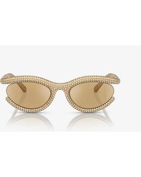 Swarovski - Sk6006 Crystal-embellished Oval-frame Sunglasses - Lyst