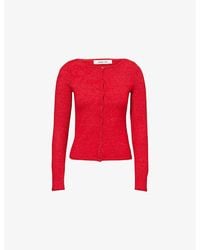 Peachy Den - Claudine Boat-Neck Knit Cardigan - Lyst