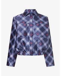 Ara - Checked Brand-Print Shell Bomber Jacket - Lyst