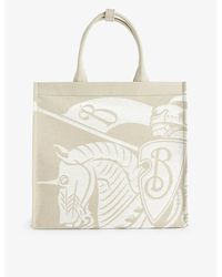 Burberry - Equestrian Knight Cotton-blend Tote Bag - Lyst