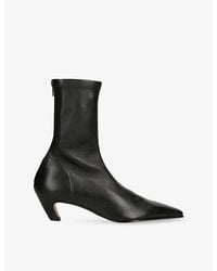 KHAITE - Arizona 40 Leather Ankle Boots - Lyst