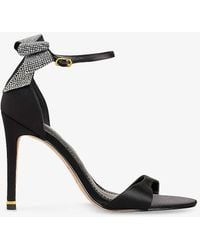 Ted Baker - Hemary Rhinestone-embellished Bow Faux-leather Heeled Sandals - Lyst