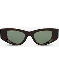 Balenciaga - Bb0243s Cat-eye Tortoiseshell Acetate Sunglasses - Lyst