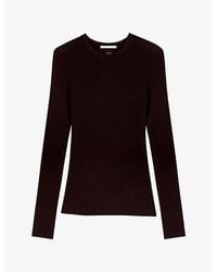 Maje - Second-Skin Round-Neck Wool And Silk-Blend Jumper - Lyst