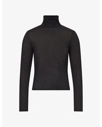GOOD AMERICAN - The Sheer Rib Woven Knit Turtleneck - Lyst